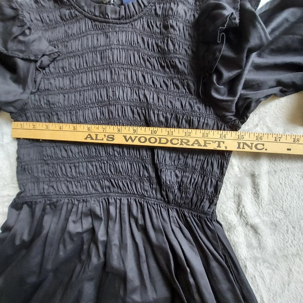 GAP Womens Dress S Smocked Ruffle Gothic Witchy Vampy Grunge Goth Cottagecore - Picture 10 of 14